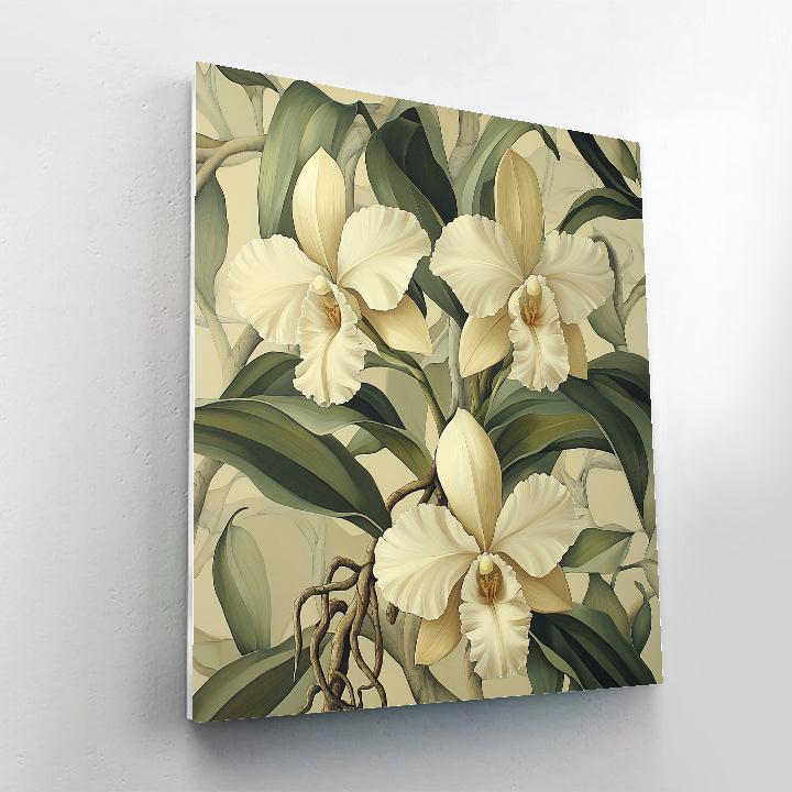 Leonardo Da Vinci Inspired Orchid Study Paint by numbers art
