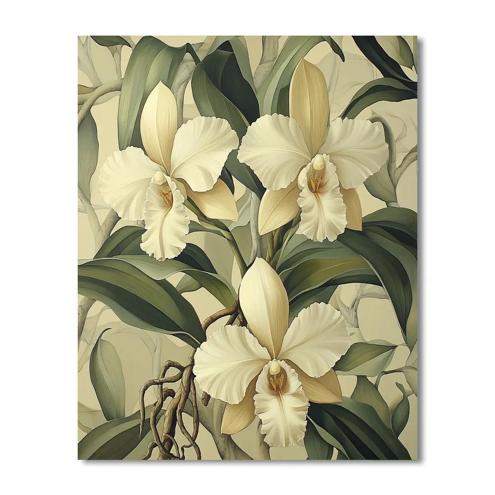 Leonardo Da Vinci Inspired Orchid Study Paint by numbers art
