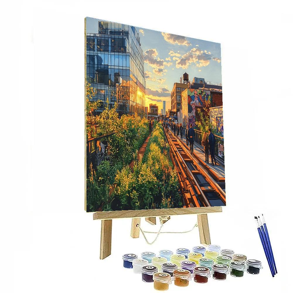 High Line Elevated Park New York United States paint by number