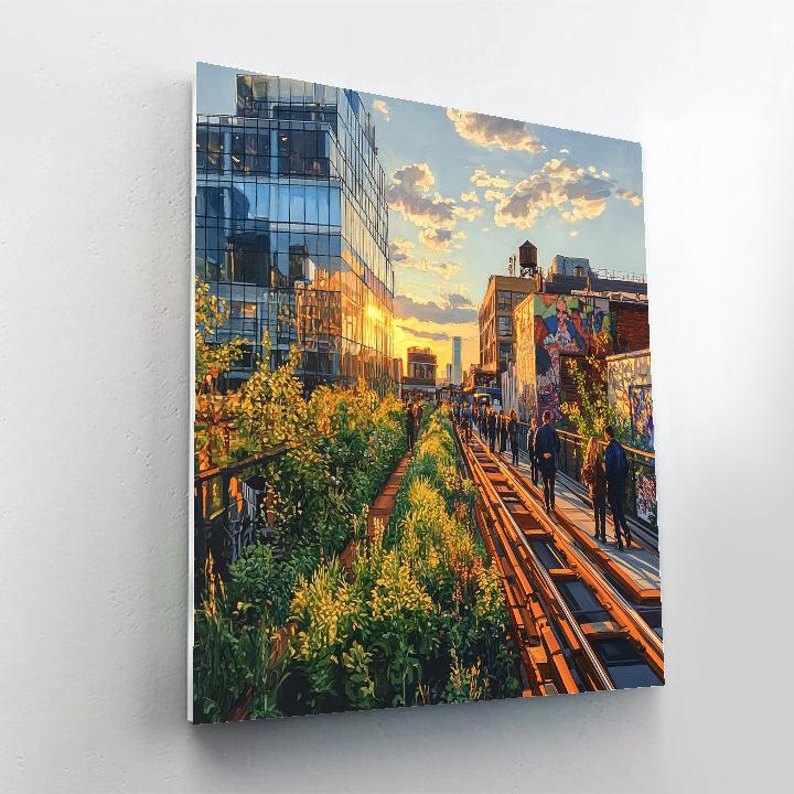 High Line Elevated Park New York United States paint by number