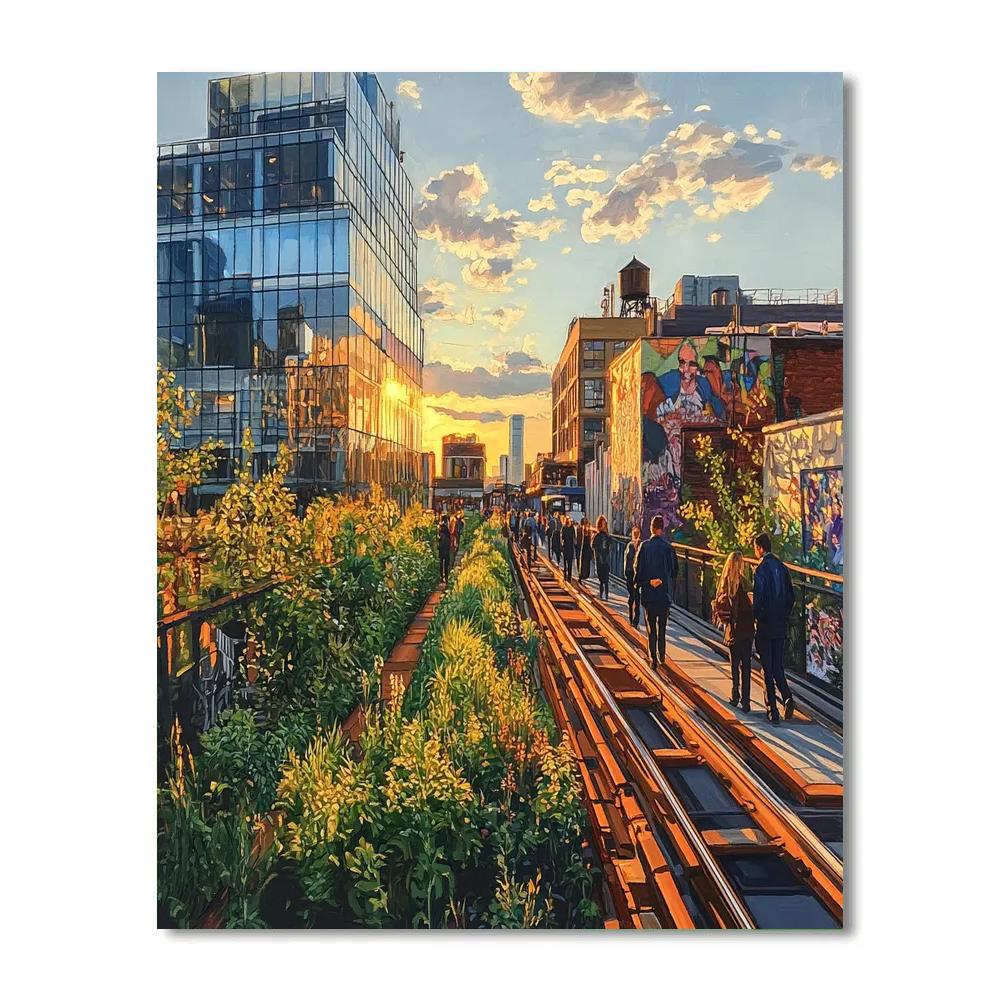 High Line Elevated Park New York United States paint by number