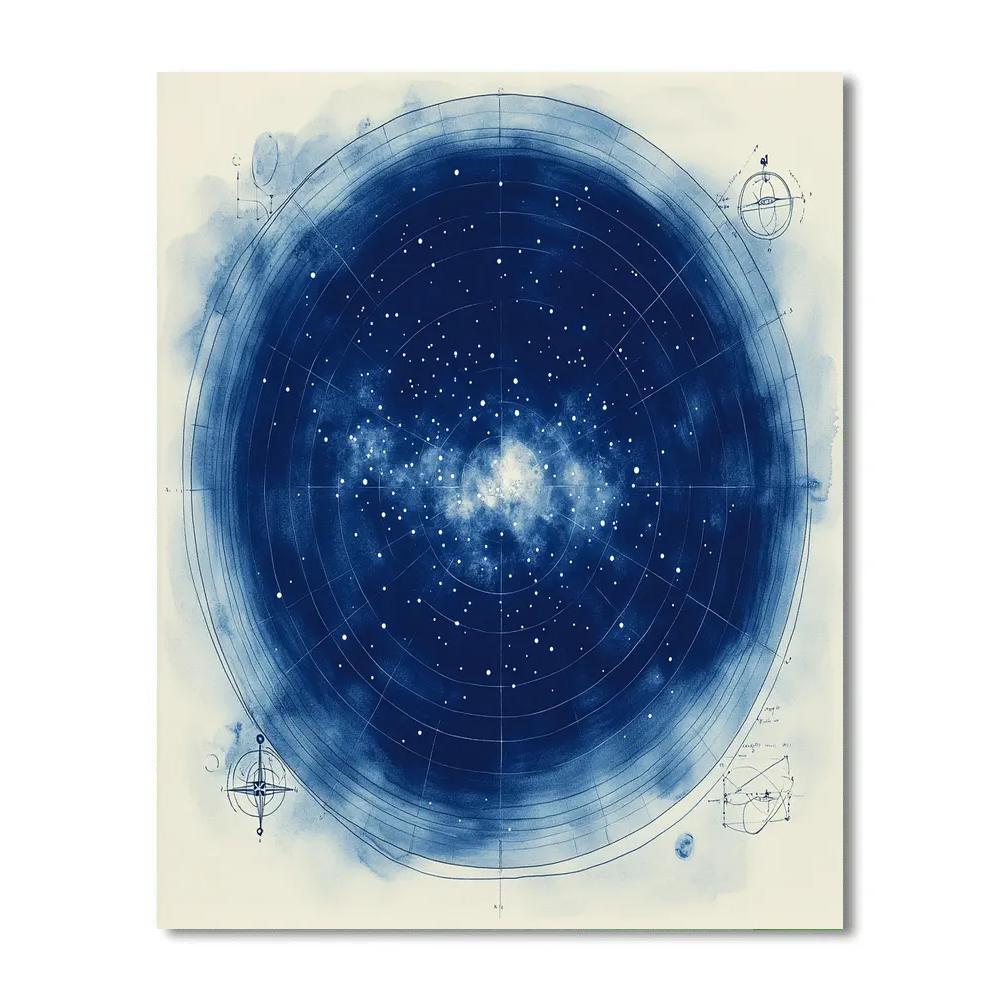 Leonardo Da Vinci Inspired Harmonic Constellations Number painting