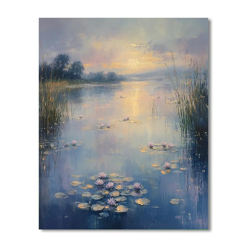 Monet Inspired Water Lilies At Dawn Paint by numbers kits