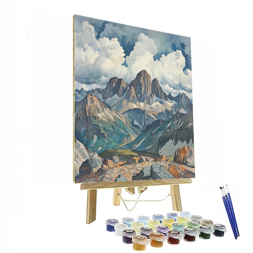 Leonardo Da Vinci Inspired Mountain Storm Paint by numbers kits