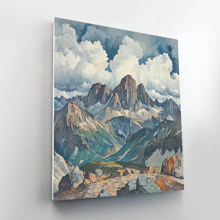 Leonardo Da Vinci Inspired Mountain Storm Paint by numbers kits