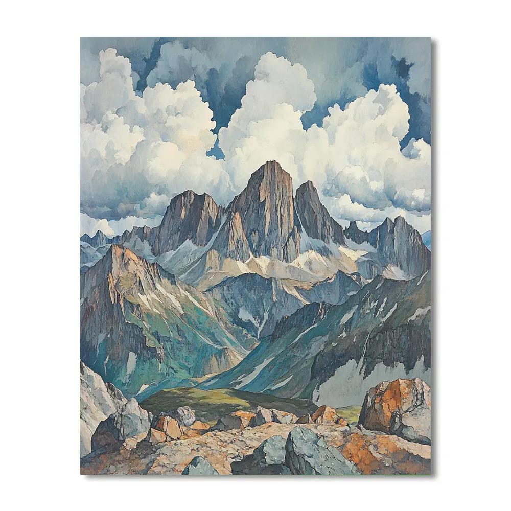 Leonardo Da Vinci Inspired Mountain Storm Paint by numbers kits