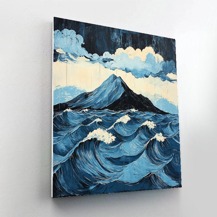 Hokusai Inspired Mountain Storm Painting by numbers kit