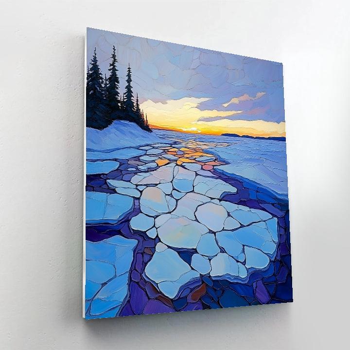 A.Y. Jackson Inspired Arctic Ice Geometry Number painting