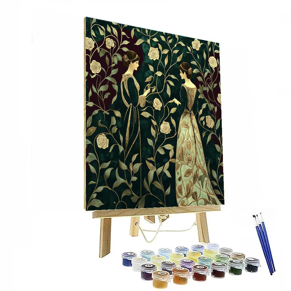 Klimt Inspired Golden Garden Numbered painting kits