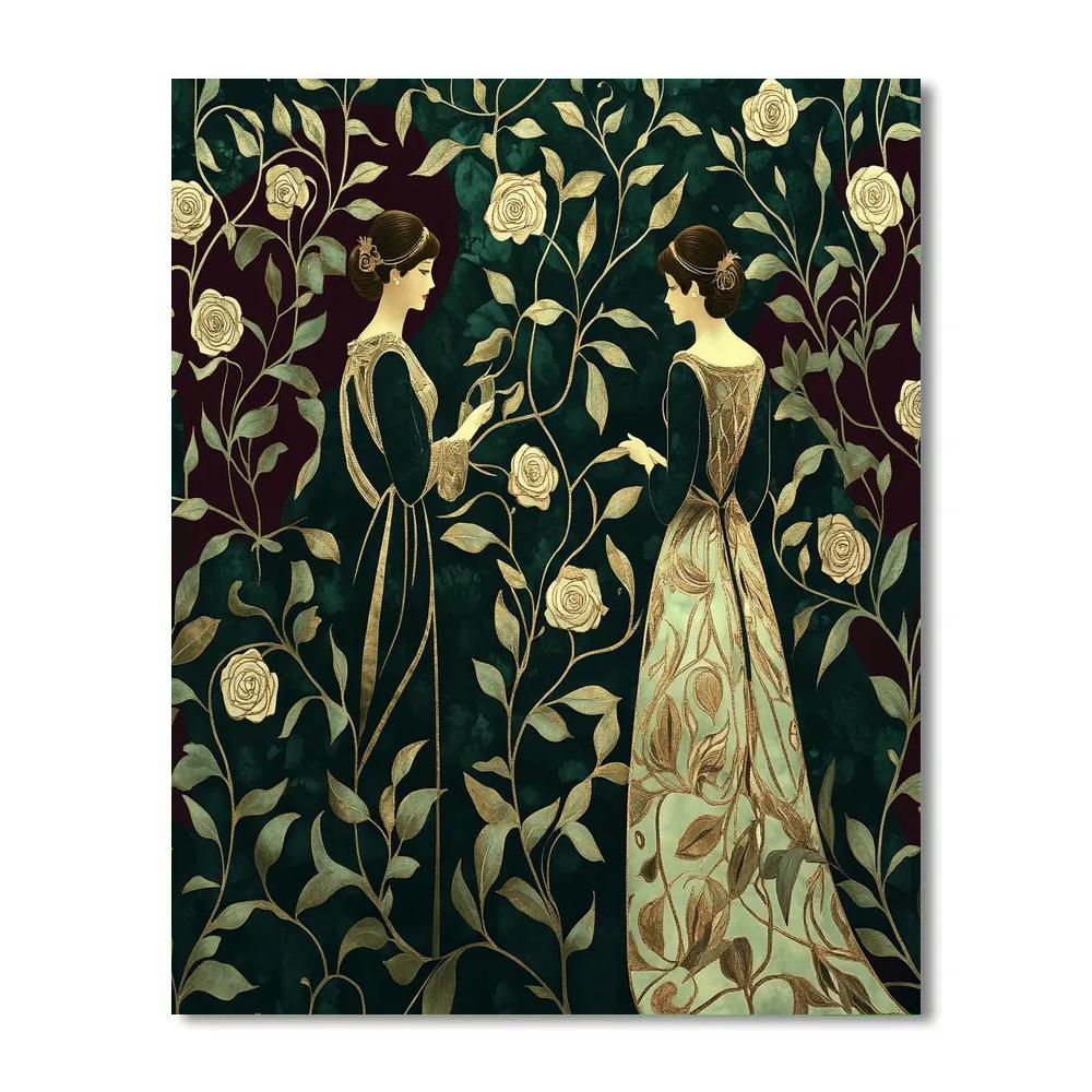 Klimt Inspired Golden Garden Numbered painting kits