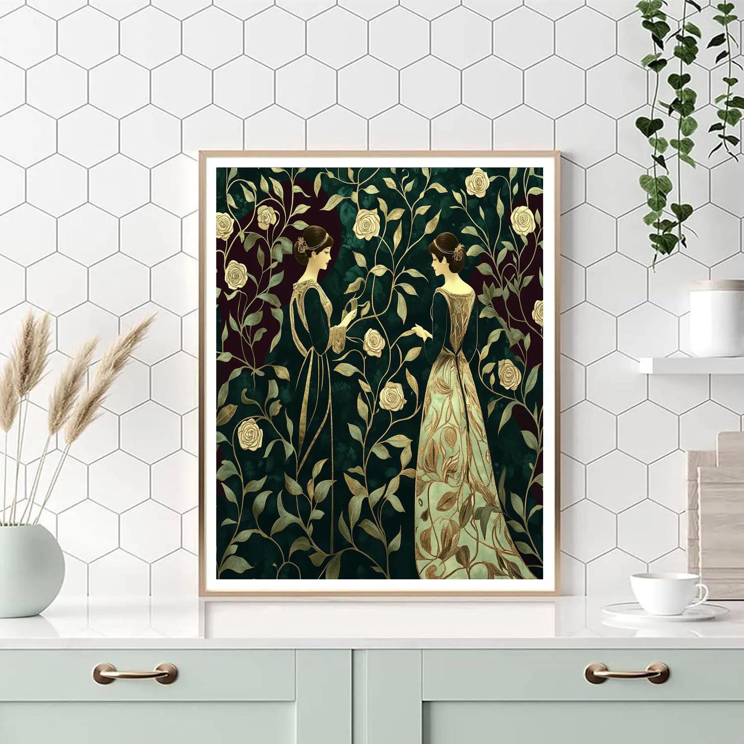 Klimt Inspired Golden Garden Numbered painting kits