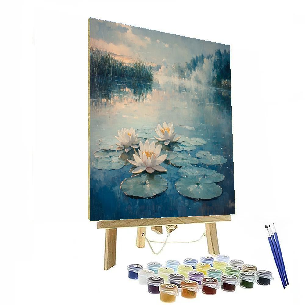 Claude Monet Inspired Waterlily Dawn Mist paint by color