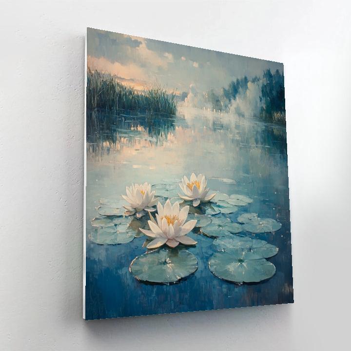 Claude Monet Inspired Waterlily Dawn Mist paint by color