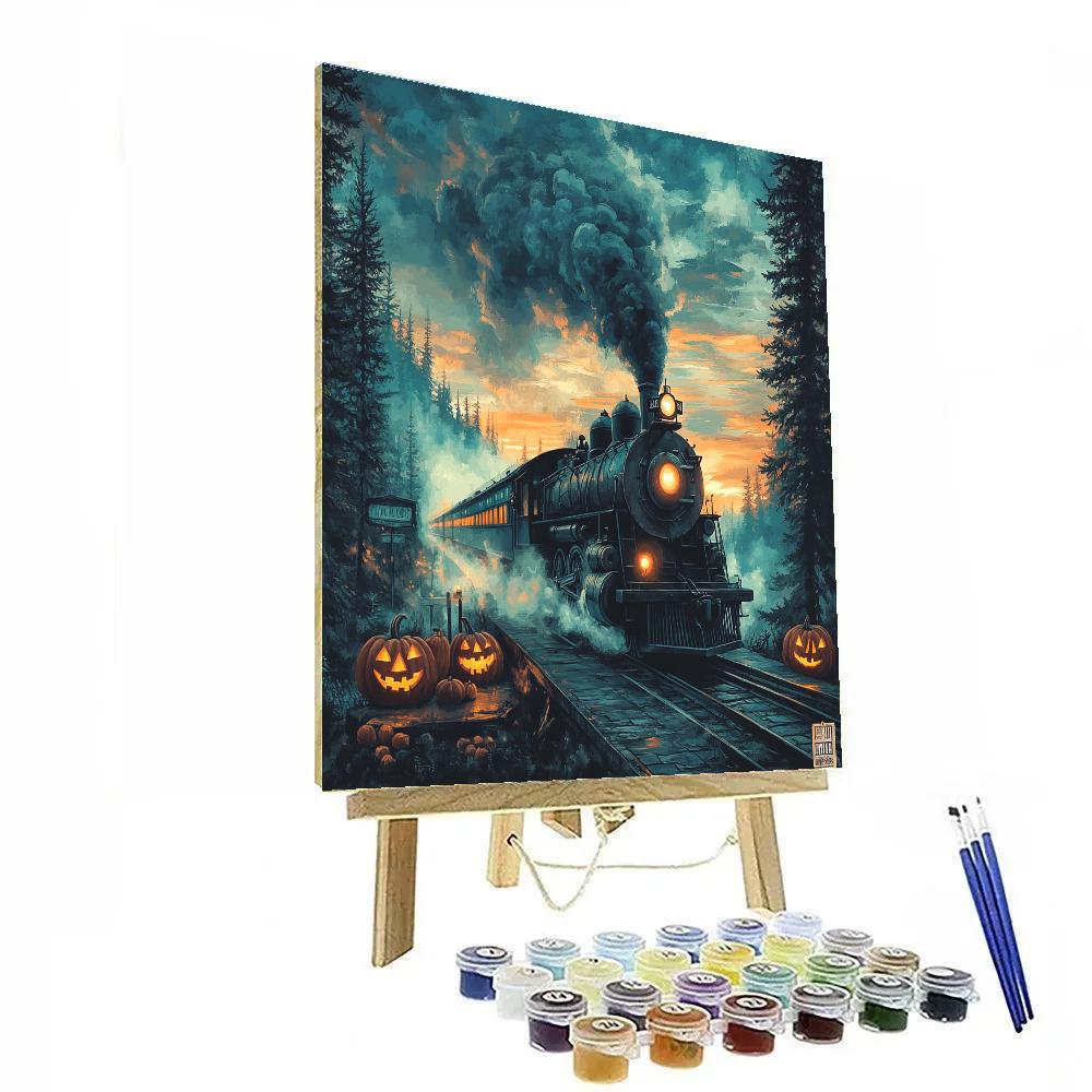 Spooky Train To Midnight Hollow Paint by numbers art