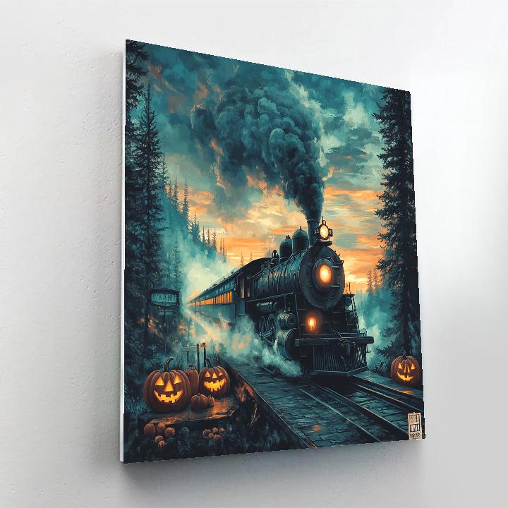 Spooky Train To Midnight Hollow Paint by numbers art