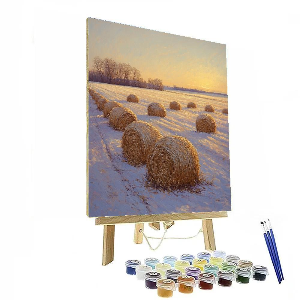 Claude Monet Inspired Haystacks Frosted Dusk paint by color