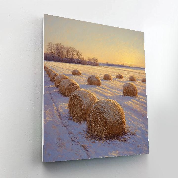 Claude Monet Inspired Haystacks Frosted Dusk paint by color