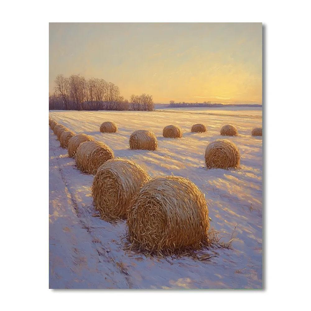 Claude Monet Inspired Haystacks Frosted Dusk paint by color