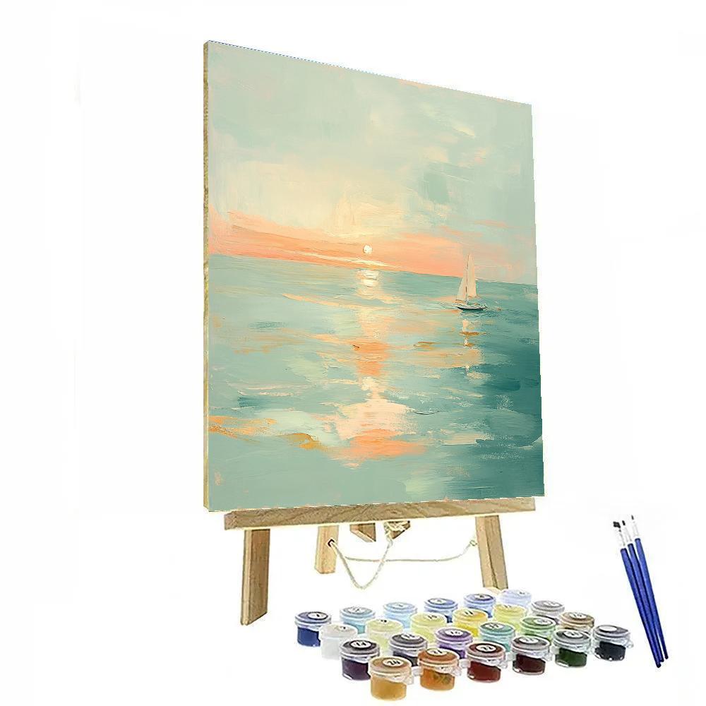 Monet Inspired Seaside Sunrise painting number kit