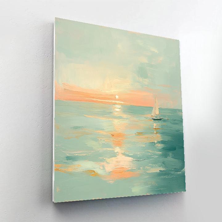 Monet Inspired Seaside Sunrise painting number kit