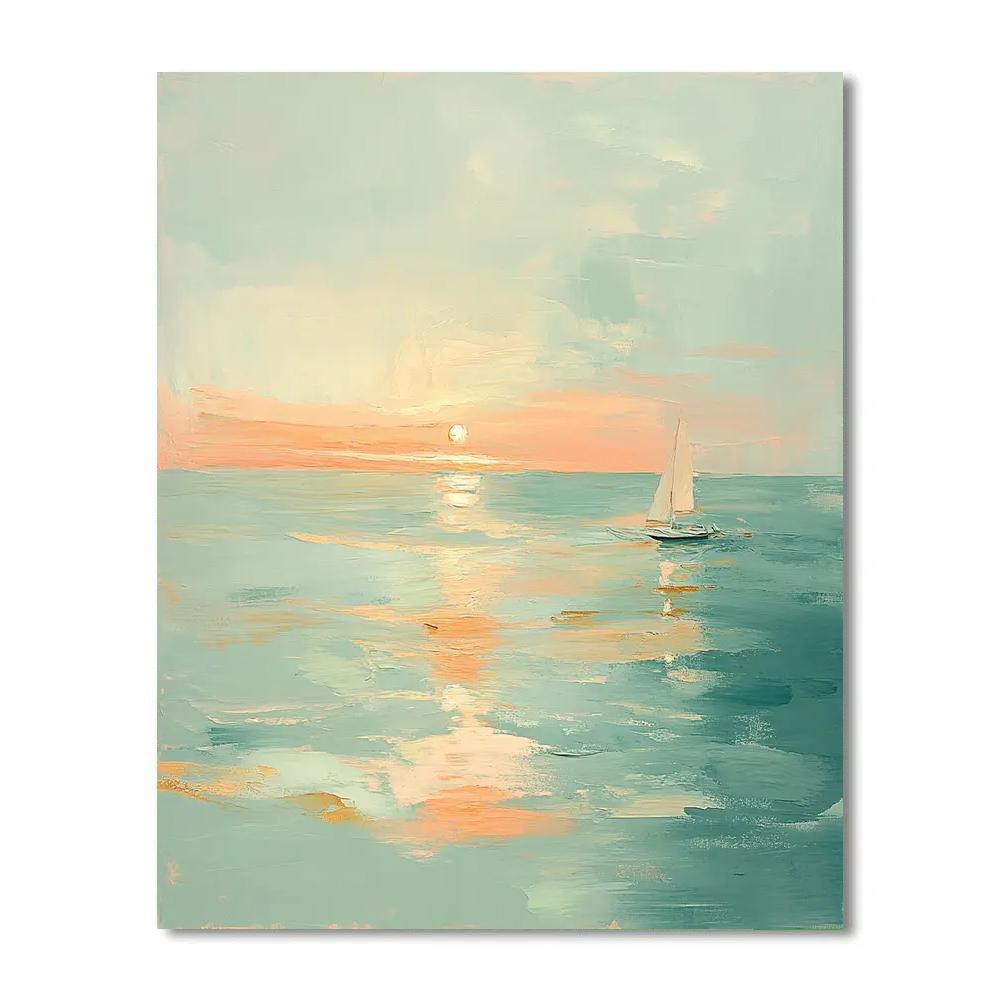 Monet Inspired Seaside Sunrise painting number kit