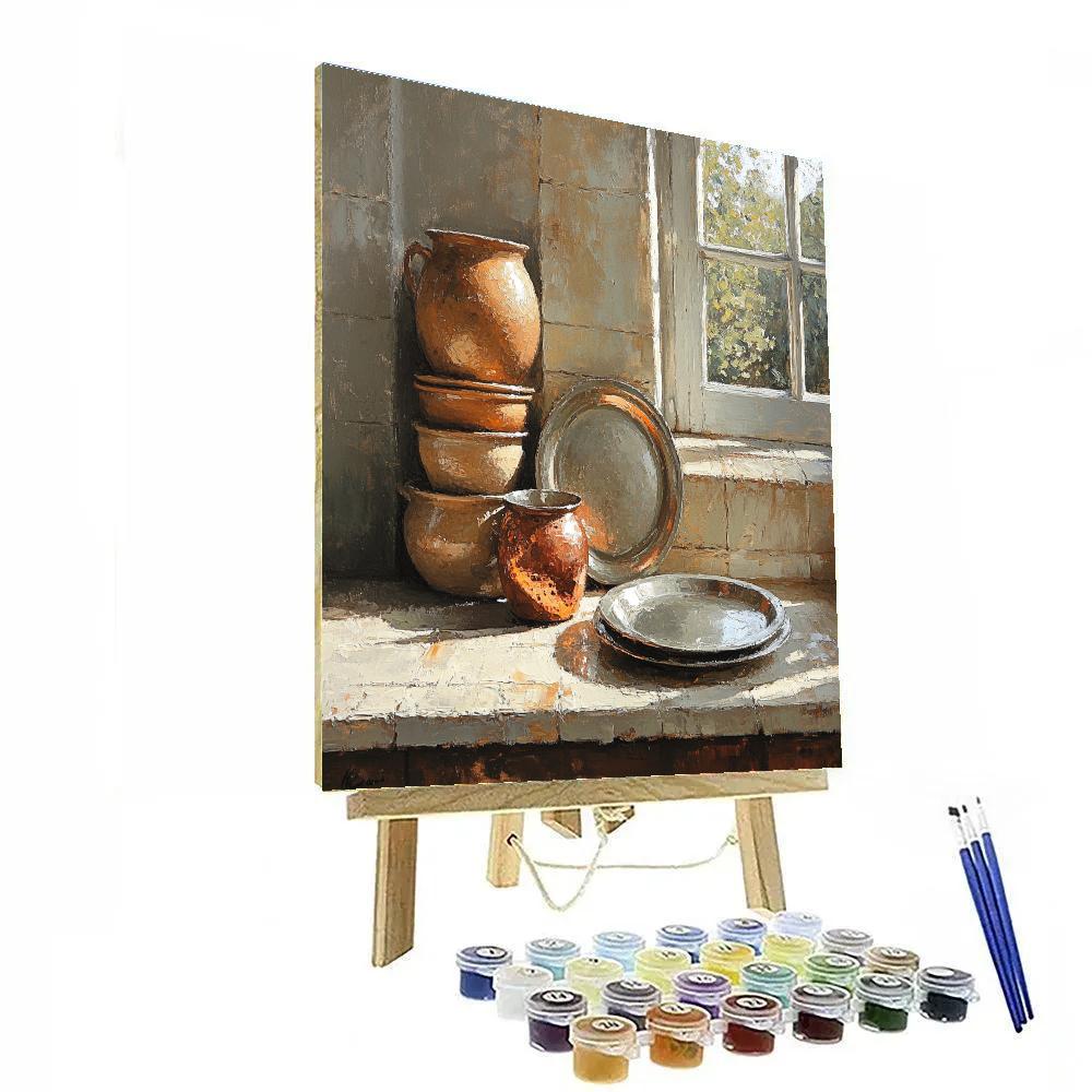 Diego Velázquez Inspired Earthenware And Copper Ensemble paint by color