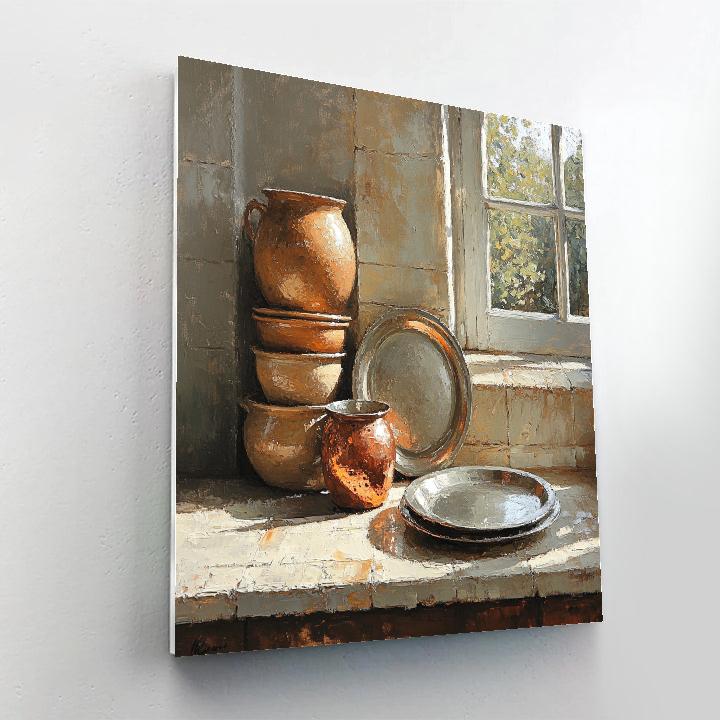 Diego Velázquez Inspired Earthenware And Copper Ensemble paint by color