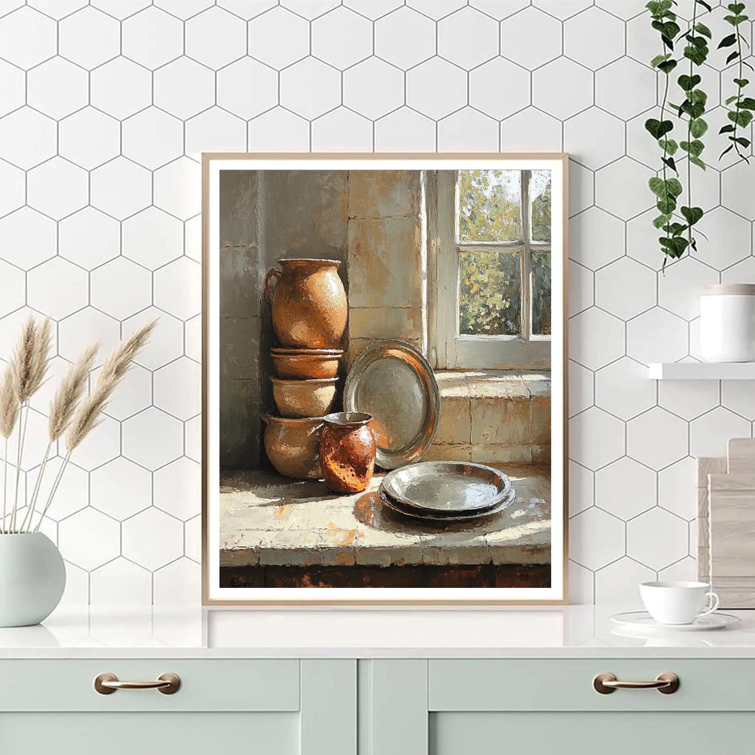 Diego Velázquez Inspired Earthenware And Copper Ensemble paint by color