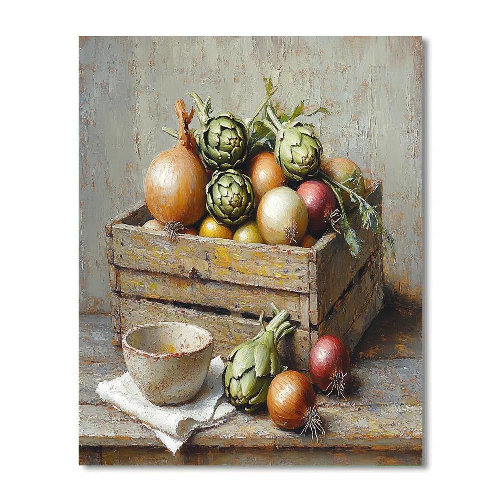 Diego Velázquez Inspired Market Vegetables Bodegon paint by number