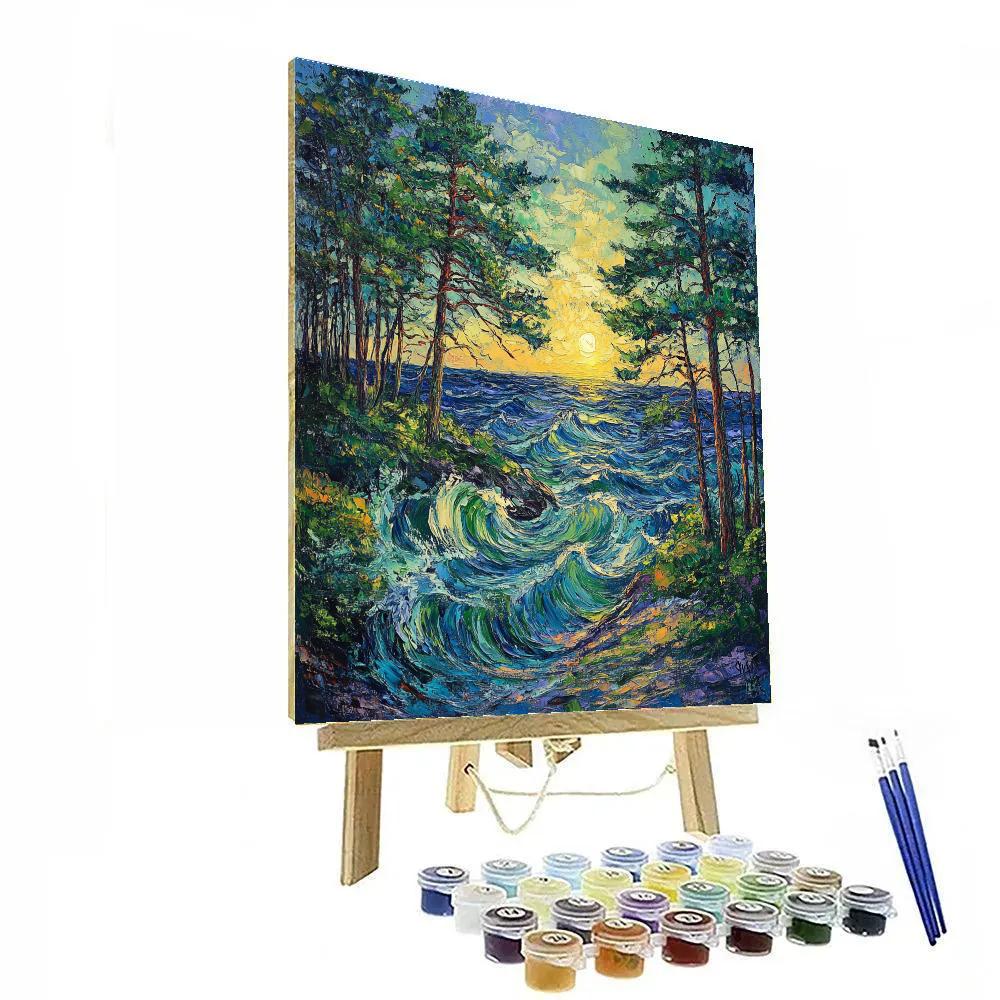 Edvard Munch Inspired Trembling Pines Numbered painting kits