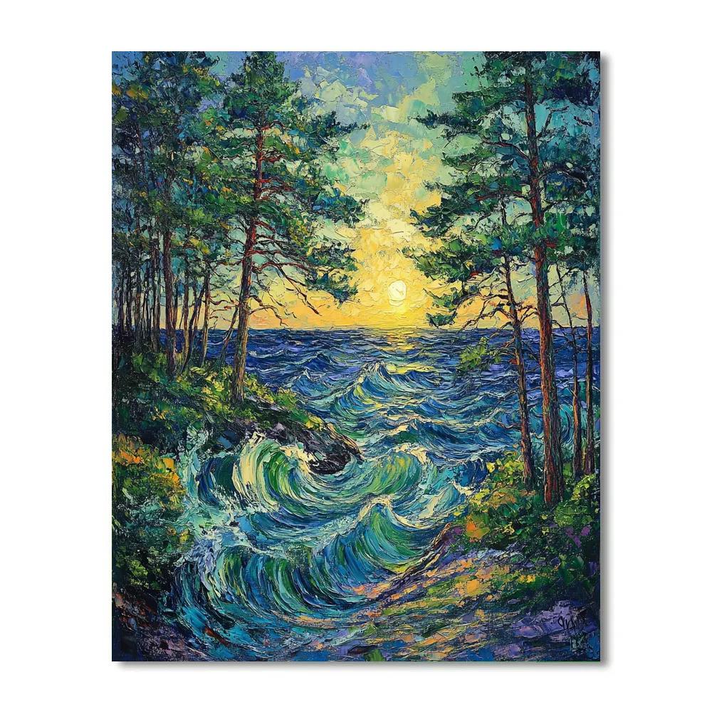 Edvard Munch Inspired Trembling Pines Numbered painting kits