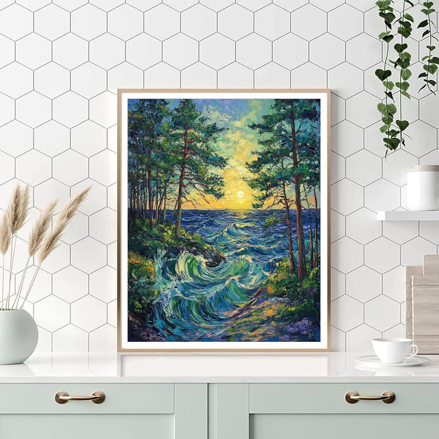 Edvard Munch Inspired Trembling Pines Numbered painting kits