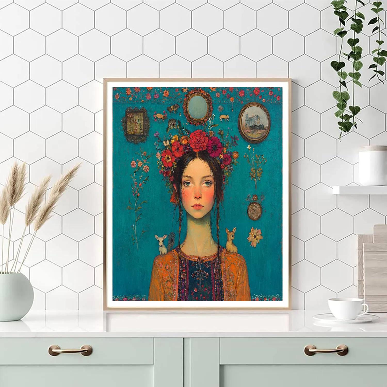 Frida Kahlo Inspired Self Reflection DIY paint by numbers