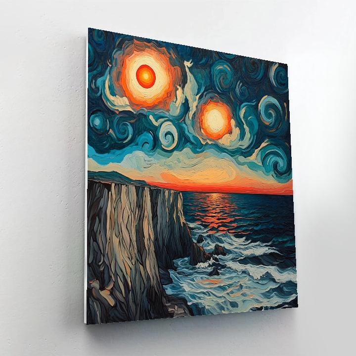 Edvard Munch Inspired Celestial Coastline Paint by numbers art