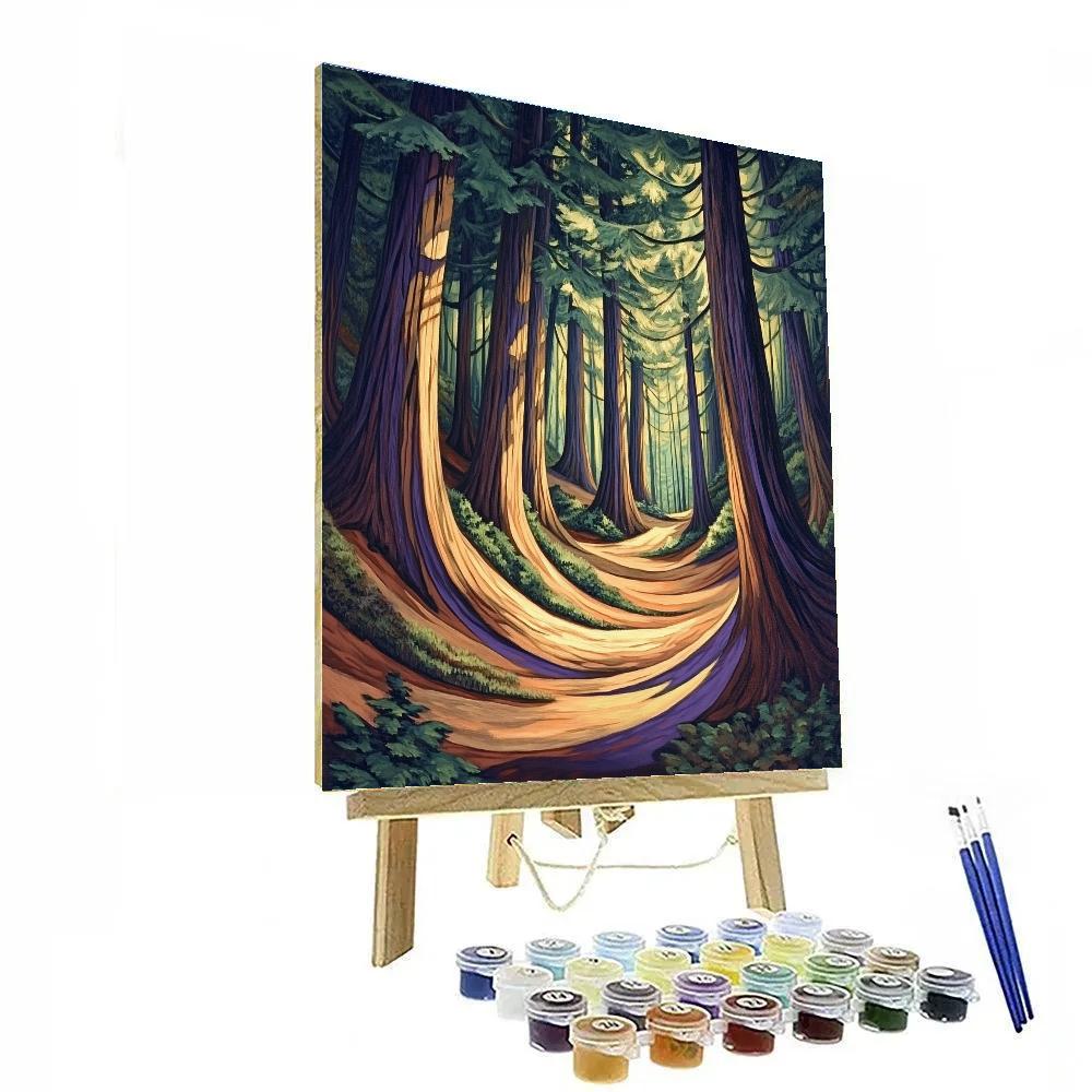 Emily Carr Inspired Towering Cathedral Cedars painting number kit