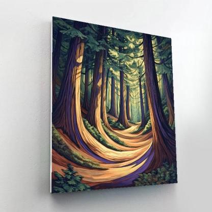 Emily Carr Inspired Towering Cathedral Cedars painting number kit