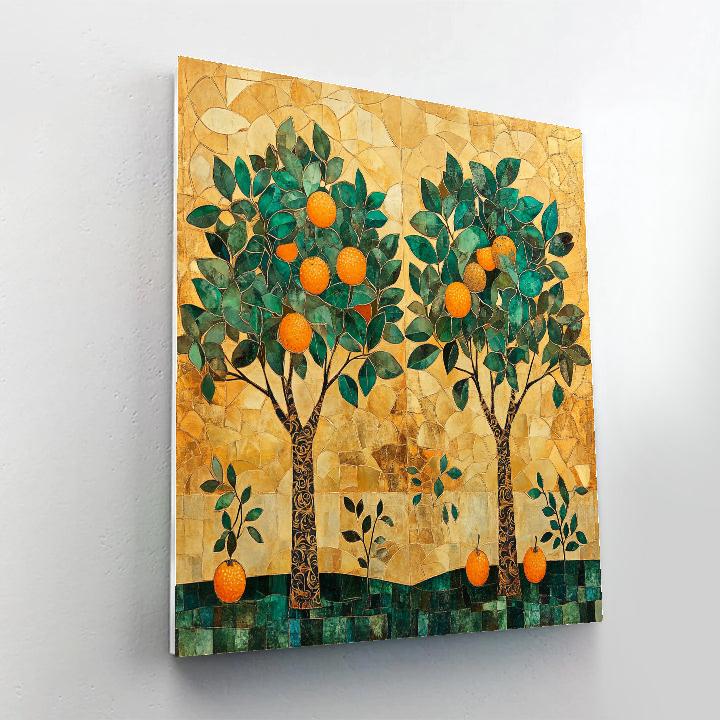 Gustav Klimt Inspired Golden Orchard painting number kit