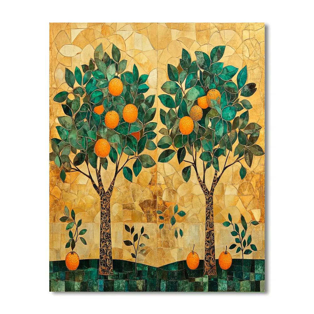 Gustav Klimt Inspired Golden Orchard painting number kit