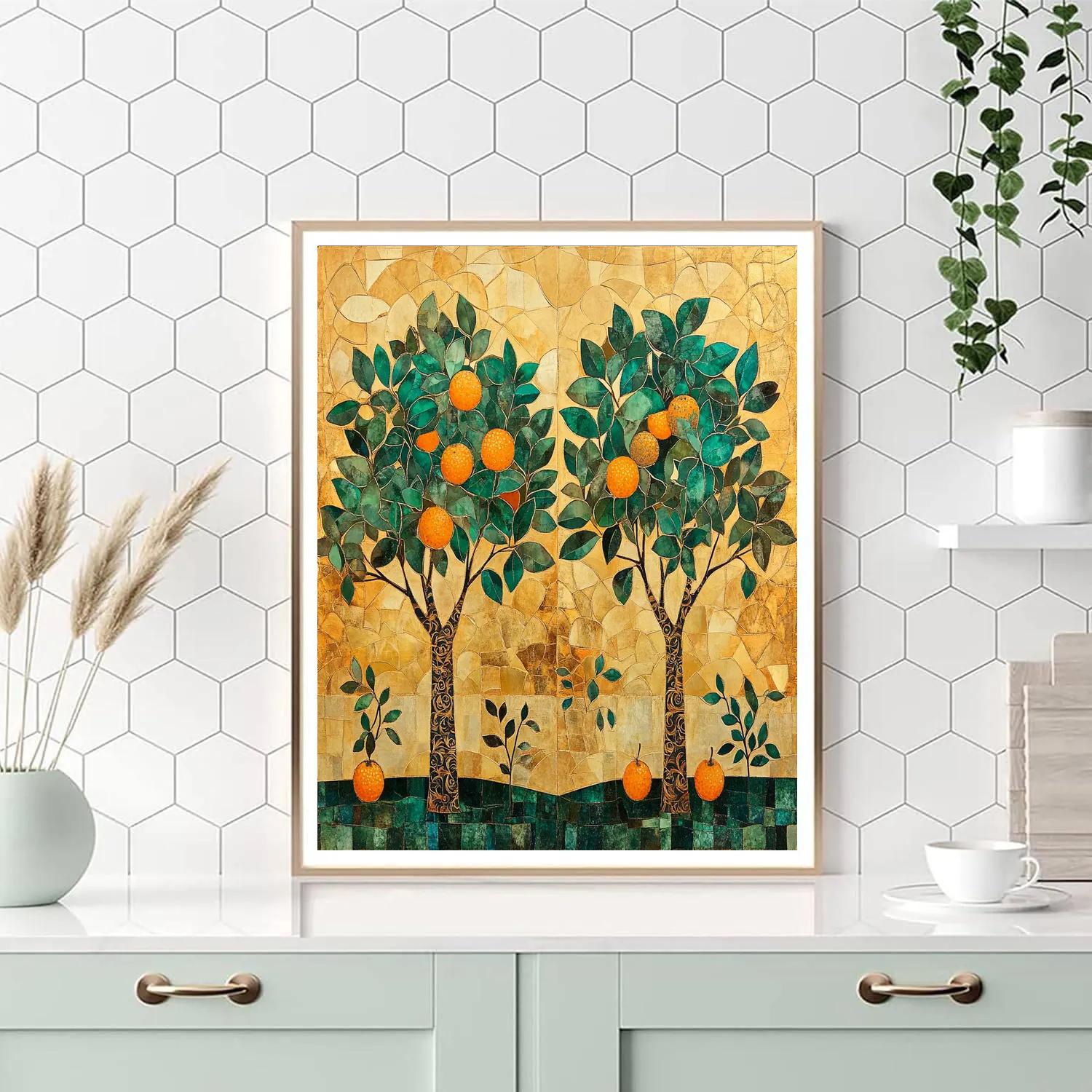 Gustav Klimt Inspired Golden Orchard painting number kit