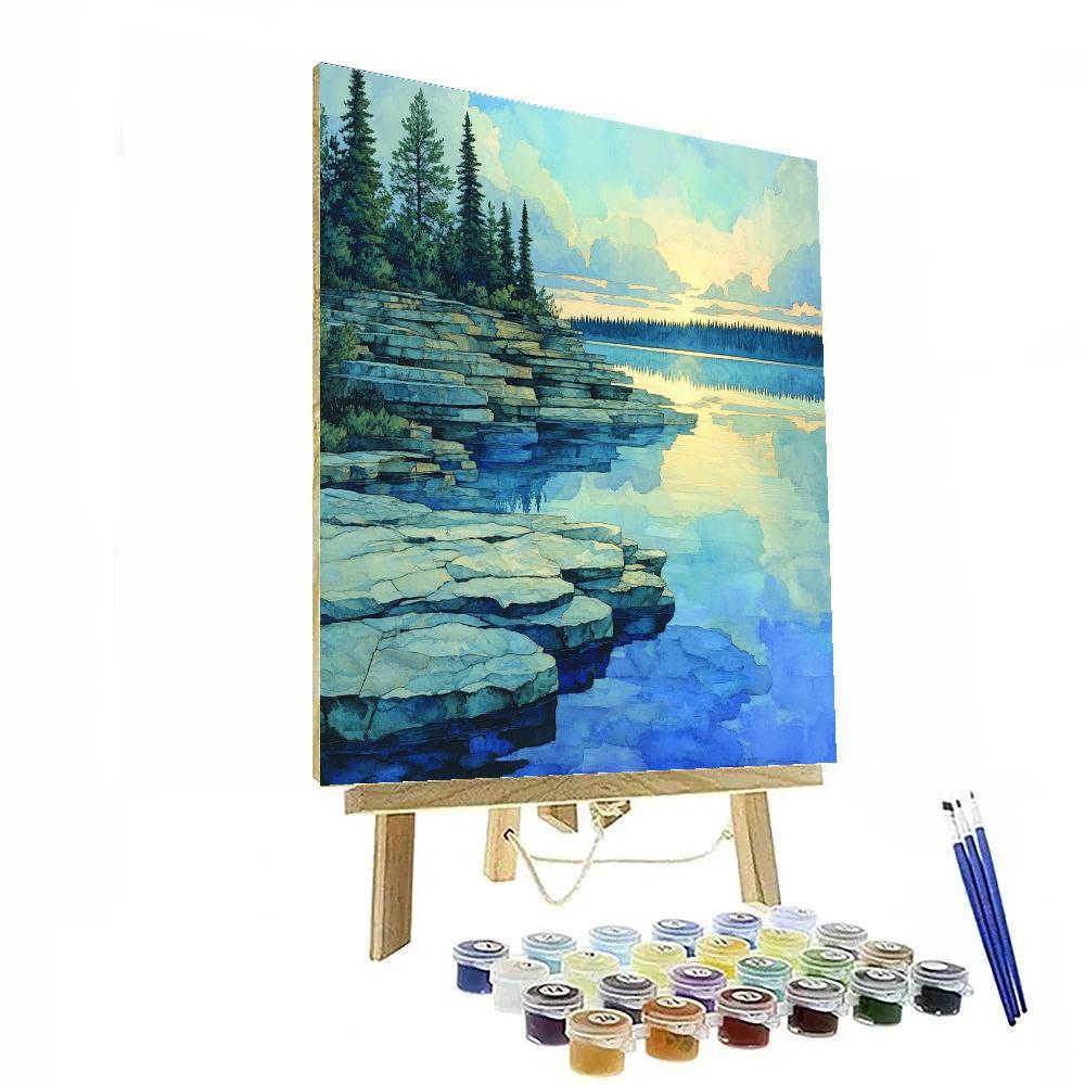 Franklin Carmichael Inspired Azure Lake At Dawn Paint by numbers kits