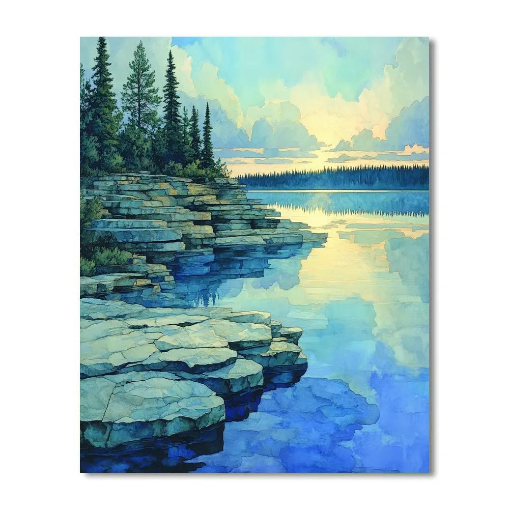 Franklin Carmichael Inspired Azure Lake At Dawn Paint by numbers kits
