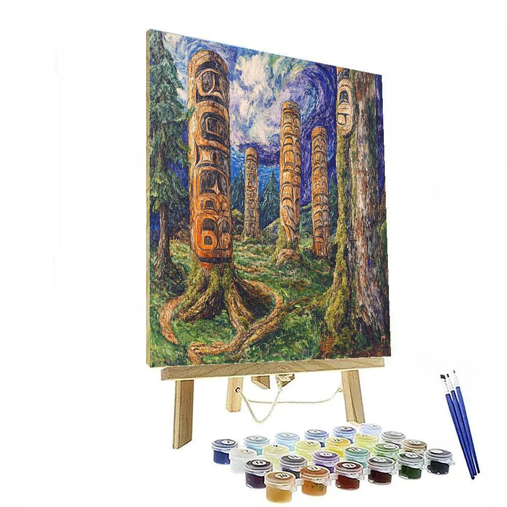 Emily Carr Inspired Totem Whispering Grove Painting by numbers kit