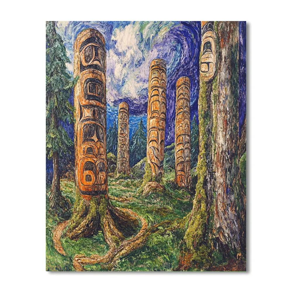 Emily Carr Inspired Totem Whispering Grove Painting by numbers kit