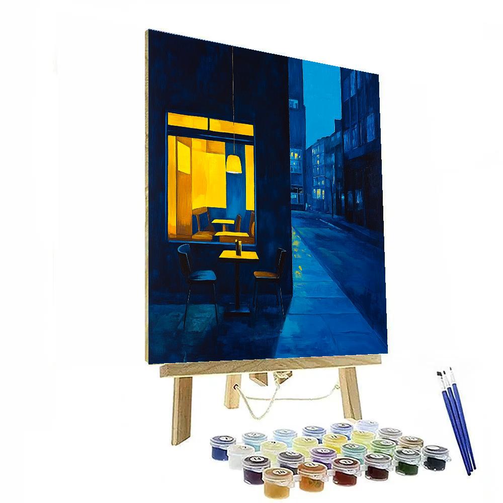 Edward Hopper Inspired Quiet Cafe Night Numbered painting kits