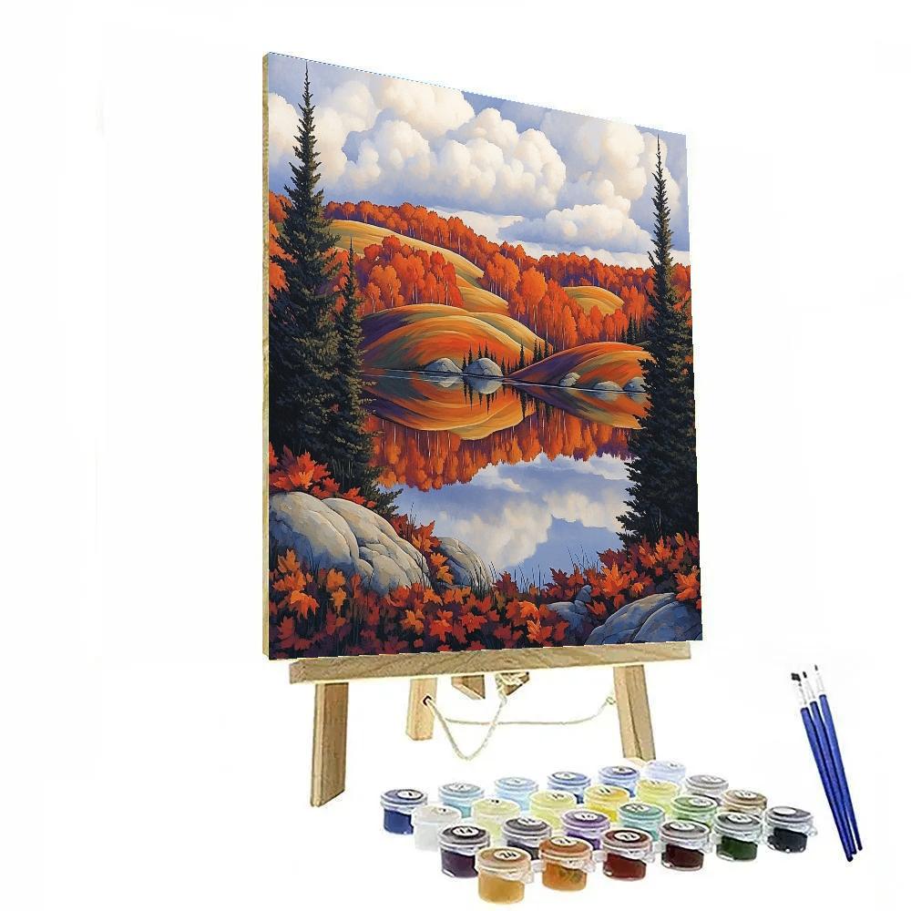 Franklin Carmichael Inspired Autumn Ridge Reflections paint by numbers