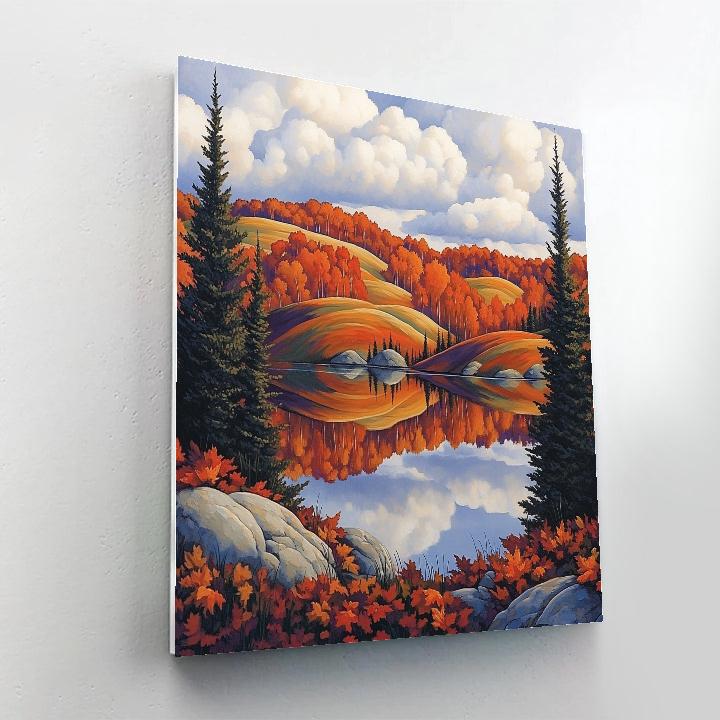 Franklin Carmichael Inspired Autumn Ridge Reflections paint by numbers