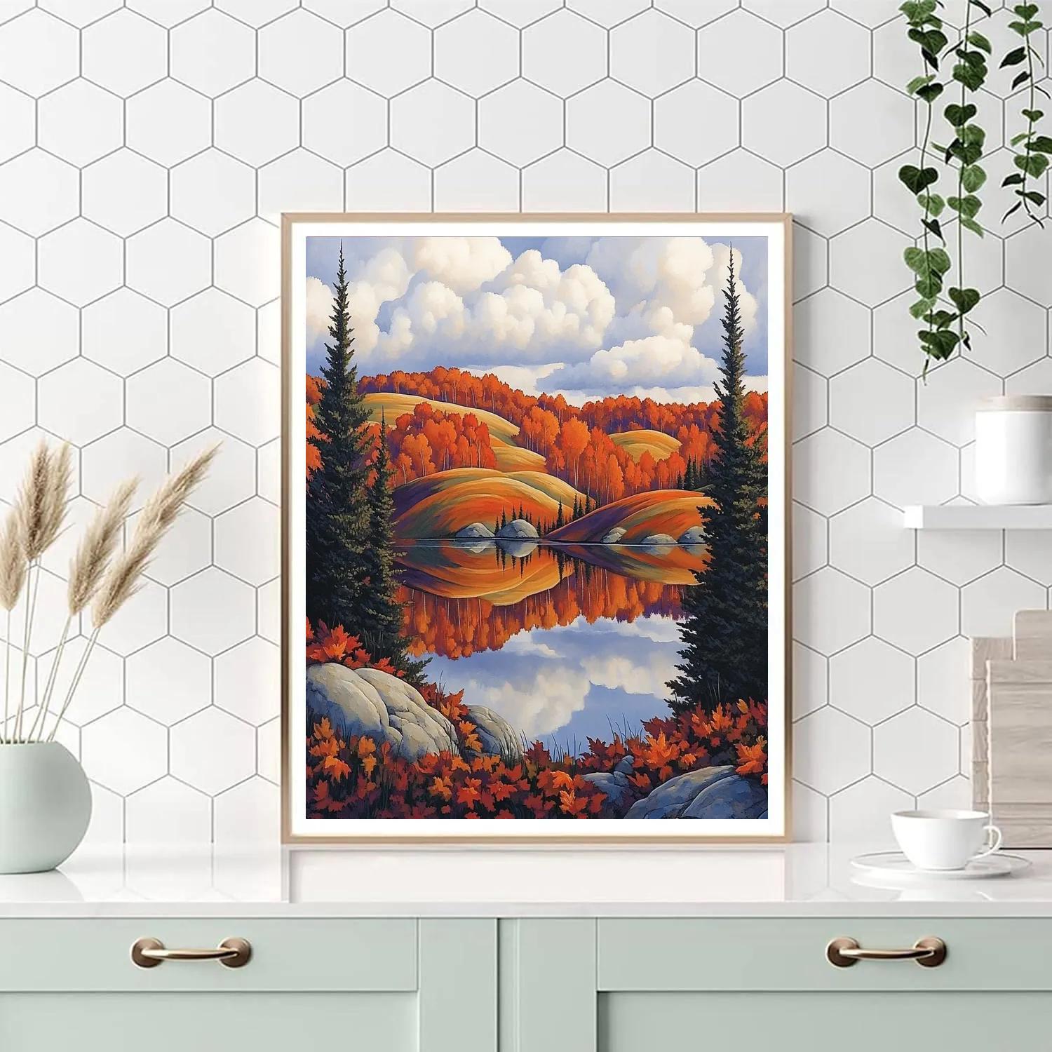 Franklin Carmichael Inspired Autumn Ridge Reflections paint by numbers
