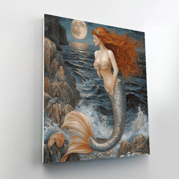 John William Waterhouse Inspired Mythic Mermaid Number painting