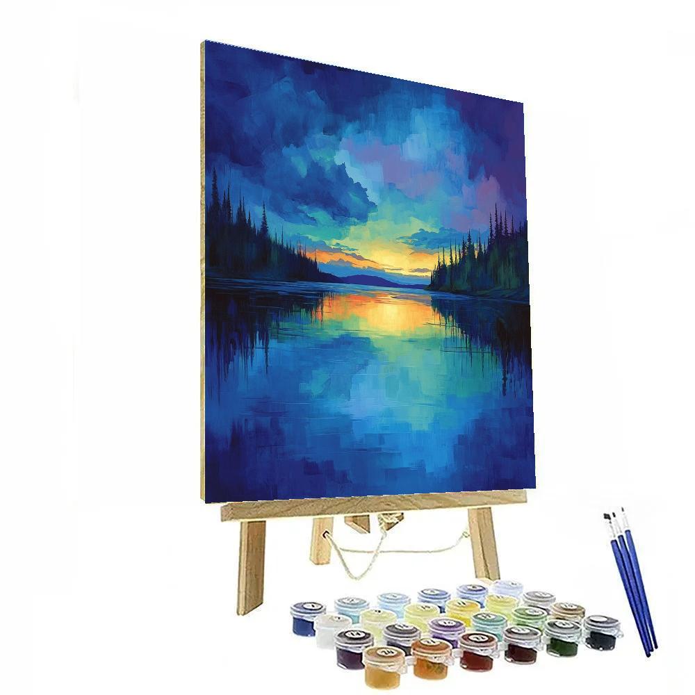 Frederick Varley Inspired Twilight Over Northern Lake paint by number