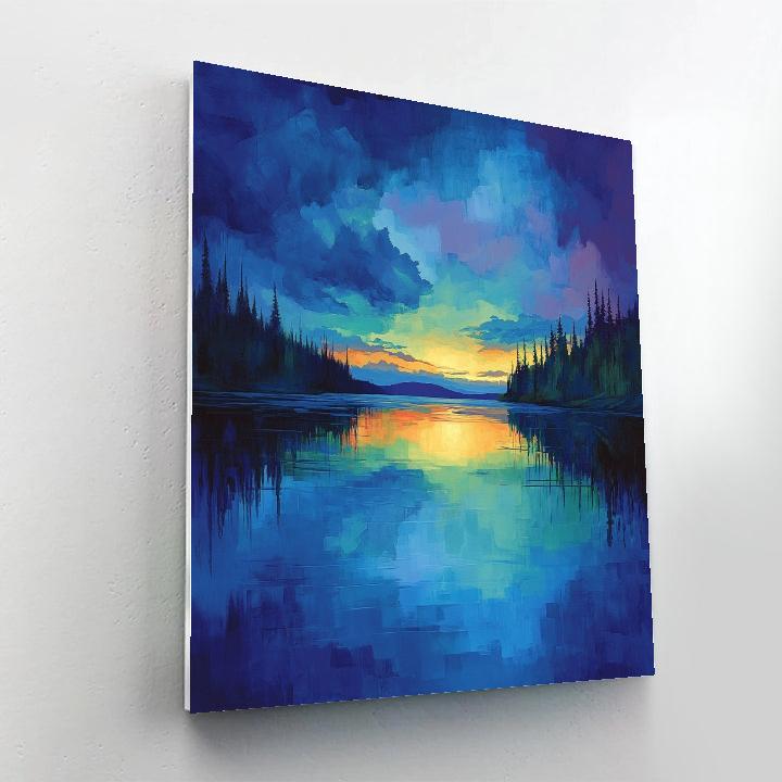 Frederick Varley Inspired Twilight Over Northern Lake paint by number